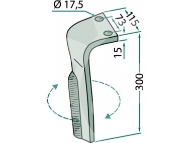 Ząb brony aktywnej lewy