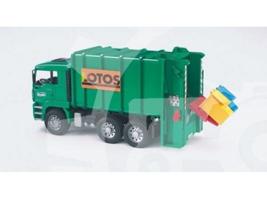 Zabawka 02763 śmieciarka Man z załadunkiem bocznym Bruder
